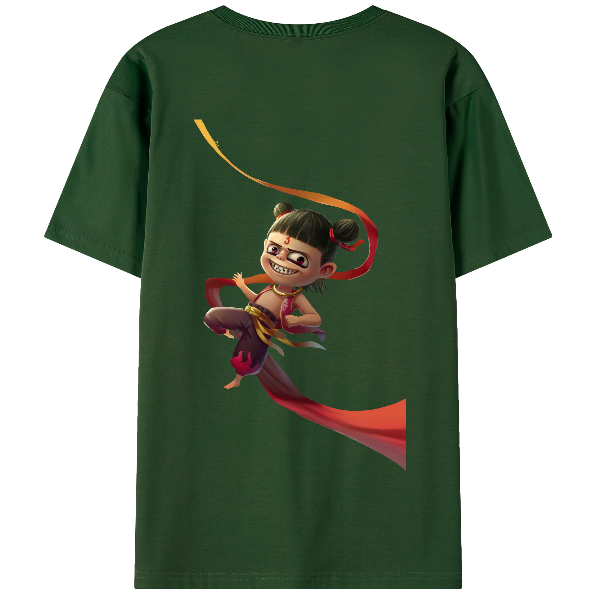 （画像用） Ne Zha 2 ナタ 魔童の大暴れ 綿100％半袖Tシャツ（背面プリント）